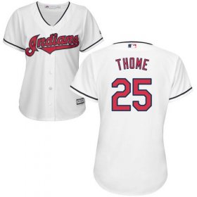 Wholesale Cheap Indians #25 Jim Thome White Home Women\'s Stitched MLB Jersey