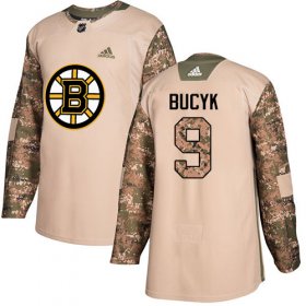 Wholesale Cheap Adidas Bruins #9 Johnny Bucyk Camo Authentic 2017 Veterans Day Stitched NHL Jersey