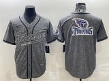 Wholesale Cheap Men's Tennessee Titans Gray Team Big Logo With Patch Cool Base Stitched Baseball Jersey