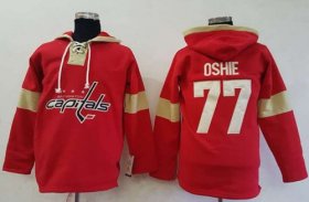 Wholesale Cheap Capitals #77 T.J Oshie Red Pullover Hoodie Stitched NHL Jersey