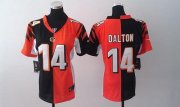 Wholesale Cheap Nike Bengals #14 Andy Dalton Orange/Black Women's Stitched NFL Elite Split Jersey