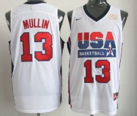 Wholesale Cheap 1992 Olympics Team USA #13 Chris Mullin White Swingman Jersey