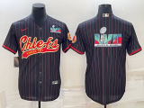 Wholesale Cheap Men's Kansas City Chiefs Black With Super Bowl LVII Big Logo Cool Base Stitched Baseball Jerseys
