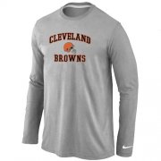 Wholesale Cheap Nike Cleveland Browns Heart & Soul Long Sleeve T-Shirt Grey