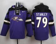 Wholesale Cheap Nike Ravens #79 Ronnie Stanley Purple Player Pullover NFL Hoodie
