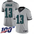 Wholesale Cheap Nike Eagles #13 Nelson Agholor Silver Men's Stitched NFL Limited Inverted Legend 100th Season Jersey