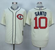 Wholesale Cheap Cubs #10 Ron Santo Cream 1929 Turn Back The Clock Stitched MLB Jersey