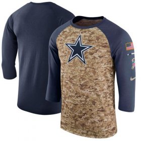 Wholesale Cheap Men\'s Dallas Cowboys Nike Camo Navy Salute to Service Sideline Legend Performance Three-Quarter Sleeve T-Shirt