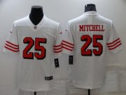 Wholesale Cheap Nike San Francisco 49ers #25 Elijah Mitchell White Color Rush Vapor Limited Jersey