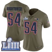 Wholesale Cheap Nike Patriots #54 Dont'a Hightower Olive Super Bowl LIII Bound Women's Stitched NFL Limited 2017 Salute to Service Jersey