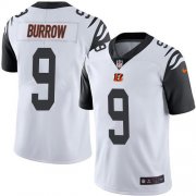 Wholesale Cheap Nike Bengals #9 Joe Burrow White Men's Stitched NFL Limited Rush Jersey