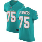 Wholesale Cheap Nike Dolphins #75 Ereck Flowers Aqua Green Team Color Men's Stitched NFL Vapor Untouchable Elite Jersey