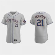 Wholesale Cheap Men's New York Mets #21 Max Scherzer Gray Flex Base Stitched Jersey