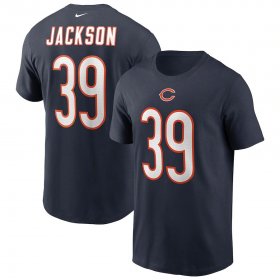 Wholesale Cheap Chicago Bears #39 Eddie Jackson Nike Team Player Name & Number T-Shirt Navy
