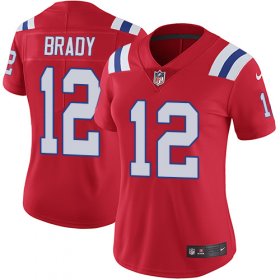 Wholesale Cheap Nike Patriots #12 Tom Brady Red Alternate Women\'s Stitched NFL Vapor Untouchable Limited Jersey