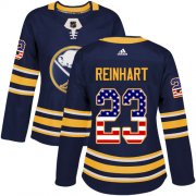 Wholesale Cheap Adidas Sabres #23 Sam Reinhart Navy Blue Home Authentic USA Flag Women's Stitched NHL Jersey