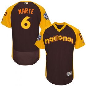 Wholesale Cheap Pirates #6 Starling Marte Brown Flexbase Authentic Collection 2016 All-Star National League Stitched MLB Jersey