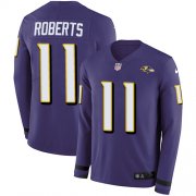 Wholesale Cheap Nike Ravens #11 Seth Roberts Purple Team Color Men's Stitched NFL Limited Therma Long Sleeve Jersey