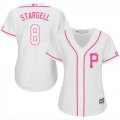Wholesale Cheap Pirates #8 Willie Stargell White/Pink Fashion Women's Stitched MLB Jersey