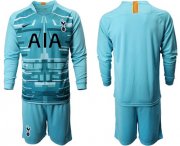 Wholesale Cheap Tottenham Hotspur Blank Light Blue Goalkeeper Long Sleeves Soccer Club Jersey