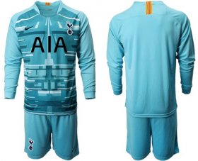 Wholesale Cheap Tottenham Hotspur Blank Light Blue Goalkeeper Long Sleeves Soccer Club Jersey