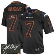 Wholesale Cheap Nike Broncos #7 John Elway Lights Out Black Men's Stitched NFL Elite Autographed Jersey