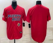 Cheap Men's Puerto Rico Baseball Blank 2023 Red World Baseball Classic Stitched Jersey