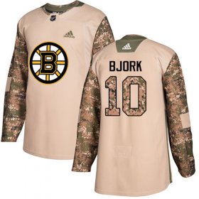 Wholesale Cheap Adidas Bruins #10 Anders Bjork Camo Authentic 2017 Veterans Day Stitched NHL Jersey
