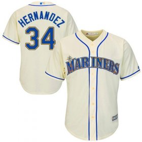 Wholesale Cheap Mariners #34 Felix Hernandez Cream Cool Base Stitched Youth MLB Jersey
