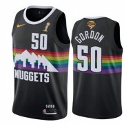 Wholesale Cheap Men's Denver Nuggets #50 Aaron Gordon Black 2023 Finals Champions City Edition Stitched Basketball Jersey