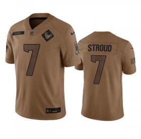 Wholesale Cheap Men\'s Houston Texans #7 C.J. Stroud 2023 Brown Salute To Service Limited Football Stitched Jersey