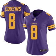 Wholesale Cheap Nike Vikings #8 Kirk Cousins Purple Women's Stitched NFL Limited Rush Jersey