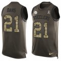 Wholesale Cheap Nike Steelers #21 Sean Davis Green Men's Stitched NFL Limited Salute To Service Tank Top Jersey