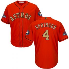 Wholesale Cheap Astros #4 George Springer Orange 2018 Gold Program Cool Base Stitched Youth MLB Jersey