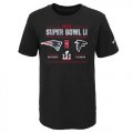Wholesale Cheap Youth New England Patriots vs. Atlanta Falcons Nike Black Super Bowl LI Dueling Head 2 Head T-Shirt
