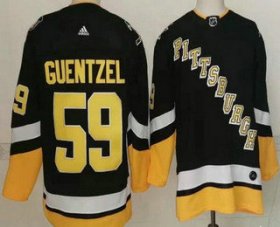 Wholesale Cheap Men\'s Pittsburgh Penguins #59 Jake Guentzel Black Alternate Authentic Jersey
