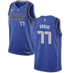 Wholesale Cheap Nike Dallas Mavericks #77 Luka Doncic Royal NBA Swingman Icon Edition Jersey