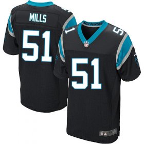 Wholesale Cheap Nike Panthers #51 Sam Mills Black Team Color Men\'s Stitched NFL Elite Jersey