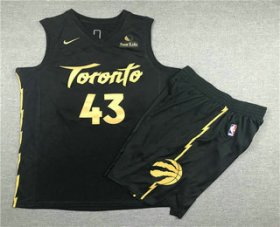 Wholesale Cheap Men\'s Toronto Raptors #43 Pascal Siakam Black 2020 Nike City Edition Swingman Jersey With Shorts