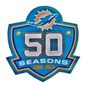 Wholesale Cheap Stitched Miami Dolphins 1966-2015 50th Seasons Jersey Patch