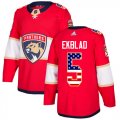 Wholesale Cheap Adidas Panthers #5 Aaron Ekblad Red Home Authentic USA Flag Stitched Youth NHL Jersey
