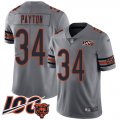 Wholesale Cheap Nike Bears #34 Walter Payton Silver Men's Stitched NFL Limited Inverted Legend 100th Season Jersey