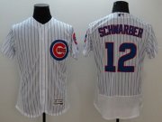 Wholesale Cheap Cubs #12 Kyle Schwarber White Flexbase Authentic Collection Stitched MLB Jersey