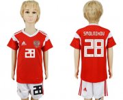 Wholesale Cheap Russia #28 Smolnikov Home Kid Soccer Country Jersey