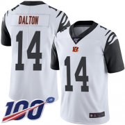 Wholesale Cheap Nike Bengals #14 Andy Dalton White Men's Stitched NFL Limited Rush 100th Season Jersey