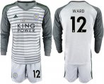 Wholesale Cheap Leicester City #12 Ward Grey Goalkeeper Long Sleeves Soccer Club Jersey