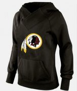 Wholesale Cheap Women's Washington Redskins Logo Pullover Hoodie Black
