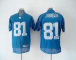 Wholesale Cheap Lions #81 Calvin Johnson Blue Stitched Throwback NFL Jersey