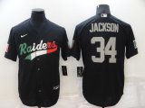 Wholesale Cheap Men's Las Vegas Raiders #34 Bo Jackson Black Mexico Stitched MLB Cool Base Nike Baseball Jersey