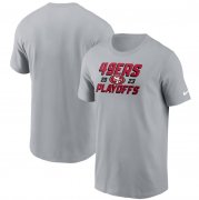 Cheap Men's San Francisco 49ers Gray 2023 Playoffs Iconic T-Shirt